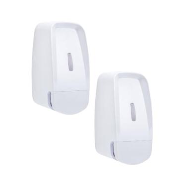 Imagem de Kit 2 Saboneteira Compacta 600ml Dispenser Plástico ABS Alta Resistência Sabonete Líquido Álcool Gel Detergente Cozinha Banheiro Lavabo Escritório Clínica Salão Barbearia (2, Branco)