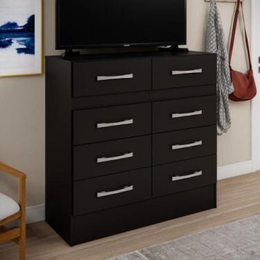 Imagem de Cômoda 8 Gavetas Imperatriz Preto - DiretoSim