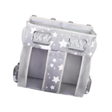Imagem de IEUDNS Organizador de fraldas suspenso, organização de berçário, berços, brinquedos infantis, vários compartimentos, cama para meninos e meninas, empilhador, Estrelas Branco-acinzentadas