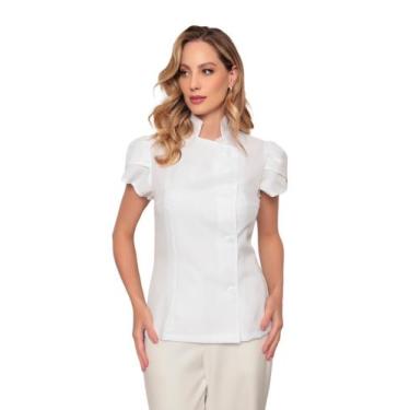 Imagem de Dolma Chef Feminina Manga Curta Branco Luísa - Gardenia Jalecos, P