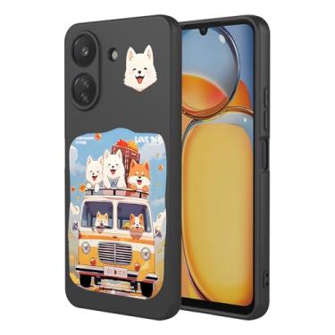 Imagem de WLNYQF Capa para Xiaomi Redmi Note 13C/Poco C65 4G - Capa protetora de gel macio de TPU com estampa de cachorro de silicone líquido com proteção para câmera, capa à prova de choque e forro de