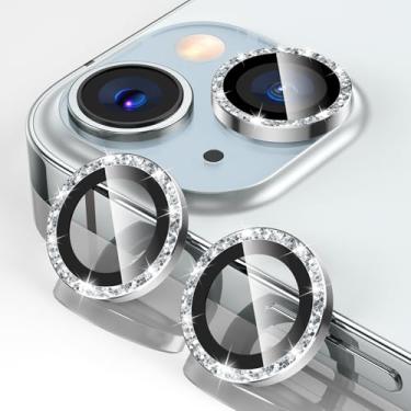 Imagem de Tensea Protetor de lente de câmera para iPhone 15/iPhone 15 Plus, protetor de tela de vidro temperado 9H, transparente HD, anel individual de metal para iPhone 15 6,1 polegadas/15 Plus 6,7 polegadas