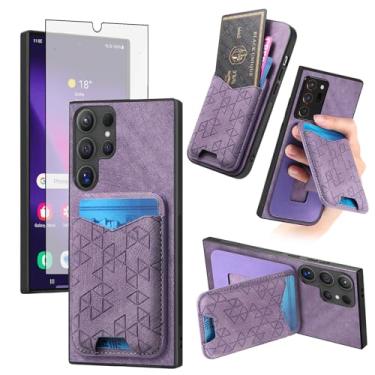 Imagem de Asuwish Capa de celular para Samsung Galaxy S25 Ultra 5G Capa carteira com protetor de tela de vidro temperado Slim porta-cartão de crédito com suporte para celular S25Ultra 25S S 25 25Ultra 6.9 2025
