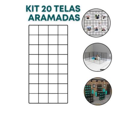 Imagem de Kit 20 Telas Aramada 20x40cm Painel Home Office Mural Recados Planejam