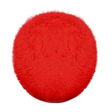 Imagem de Insun Capa de assento de vaso sanitário macia e fofa, capa de tampa absorvente lavável, suporte antiderrapante ajustável para a maioria das tampas de banheiro vermelho 45 cm x 50 cm