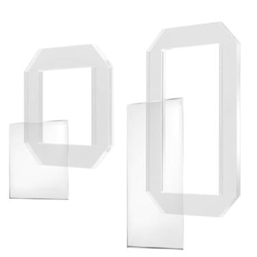 Imagem de 2 Conjuntos Moldes para Quilting, Retângulo 12,7x6,35cm e Quadrado 6,35cm Moldes Acrílico Transparente Réguas Costura Quilting Patchwork Costura Corte Materiais Artesanato Faça Você Mesmo