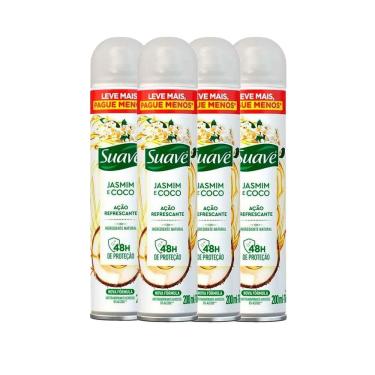 Imagem de Kit Desodorante Aerosol Suave Jasmim E Coco 200ml - 4 Unidades