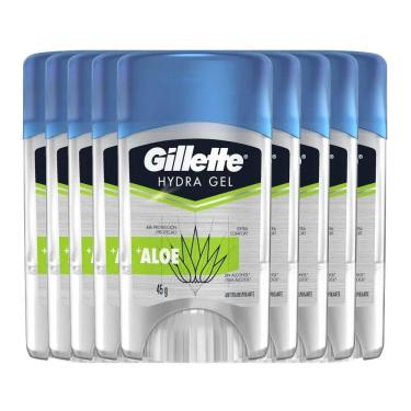 Imagem de Kit Desodorante Gel Antitranspirante Gillette Hydra Gel Aloe 45g - 9 Unidades