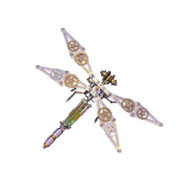 Imagem de ROUASD 3D Metal Puzzle Dragonfly Model Kit for Adults, 218 Pieces Steampunk Insect DIY Assembly Mechanical Models for Advanced Builders Collectors Hobby Gifts Desktop Display