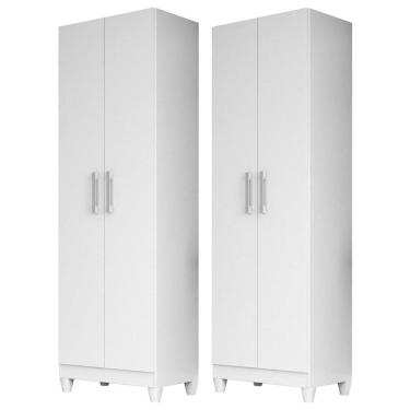 Imagem de Kit 2 Armários Multiuso Organizador 2 Portas Astrid M07 Branco - Mpozenato
