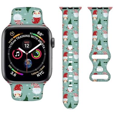 Imagem de Pulseira de silicone compatível com Apple Watch Ultra Series SE 9, 8, 7, 6, 5, 4, 3, 2 e 1, Merry Christmas, de inverno, compatível com Apple Watch de 38 mm, 40 mm e 41 mm, para mulheres e homens
