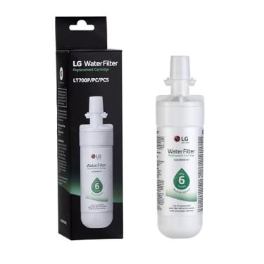 Imagem de LG LT700P - Filtro de água de geladeira de substituição para 6 meses/200 galões (NSF42 e NSF53) ADQ36006101, ADQ36006113, ADQ75795103 ou AGF80300702, branco, individual