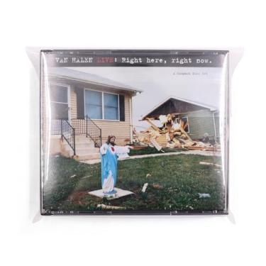 Imagem de sdroceRyaM 50 peças de capas adesivas externas de CD de plástico transparente para armazenamento de caixa grossa de 4 CDs