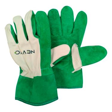 Imagem de Luva de Raspa Multiuso Cano Curto Vaqueta Petroleira Reforçada EPI Proteção Contra Cortes NEVVO