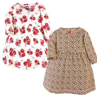 Imagem de Luvable Friends Hudson Baby, vestidos de manga comprida, pacote com 2, Estampa de leopardo, 18-24 Meses