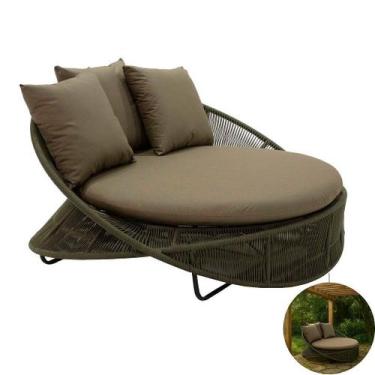 Imagem de Chaise Sofá Delta 1,40m Estrutura Alumínio Corda Náutica Jardim Piscin