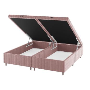 Imagem de Base Box Bau Queen Size Ravena (43x158x198cm) Turkey Rose - Casa Giulia