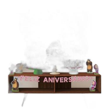 Imagem de Kit Festa Masha E O Urso 39 Itens Painel + Faixa + Enfeites - Piffer