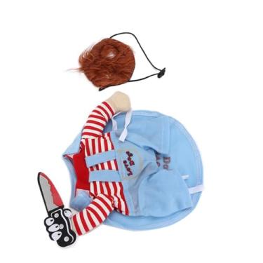 Imagem de CHICIRIS Stitch Fantasia de cachorro, fantasias engraçadas para cosplay de Halloween para animais de estimação, roupas de Halloween, roupa de vestir para pequeno, médio e grande (G)