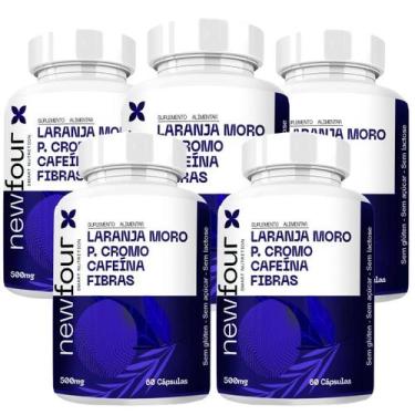 Imagem de Laranja Moro + Picolinato Cromo + Caféina + Fibras Kit 5 - New Four