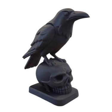 Imagem de Kit 02 Estatuas Corvo na Caveira - Decoração Ocultismo em impressão 3D