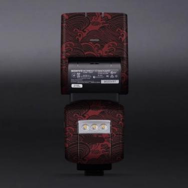 Imagem de HVL-F60RM Película de vinil anti-arranhões Casaco protetor para câmera Flash Adesivo Wrap Film Body Protector Decalque Skin para Sony HVL-F60RM (Vermelho (Onda)