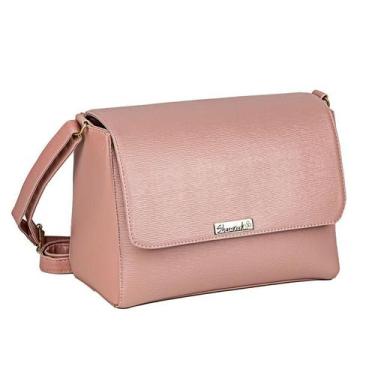 Imagem de Bolsa Feminina Baú Executiva Lançamento Transversal Shamrock Rosa