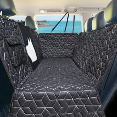 Imagem de Capas de assento de cachorro para assento traseiro SUV, rede 100% impermeável para carro, capa de banco traseiro resistente 600D para cães no carro, capa de banco traseiro para SUV de tamanho médio