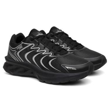 Imagem de Tênis Masculino Esportivo Verde Neon para Academia, Corrida, Caminhada – Super Leve, Confortável, Antiderrapante, Palmilha Ergonômica, Respirável, Design Moderno – Tamanhos 37 ao 45 – Estilo e Desempenho (Preto, BR, Adulto, Numérico, 41)