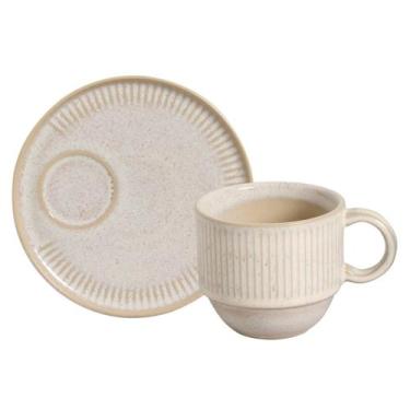 Imagem de Xícara de Chá Linhas Latte Porto Brasil 230 ml com Pires