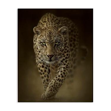 Imagem de Stupell Industries Arte de parede em tela Savage Leopard Predator por Collin Bogle, 76 x 61 cm