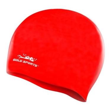 Imagem de Touca De Natação Gold Sports Pro De Silicone - Adulo, Vermelho, Único,