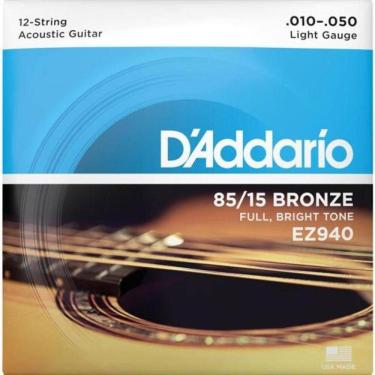 Imagem de Encordoamento Violão Aço 12 Cordas .010-.050 85/15 Bronze Ez940 D Addario [f002]