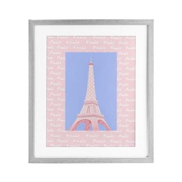 Imagem de Stupell Industries Impressão emoldurada cinza Torre Eiffel Paris Pastel sob o vidro design por Pooja Dave, 16 x 13