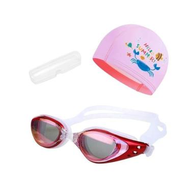 Imagem de Kit Óculos, Estojo e Touca de Natação Infantil Hero Band, Vermelho hel