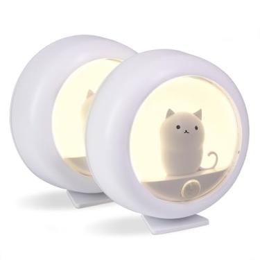 Imagem de Attivolife Luz noturna com sensor de movimento para gatos, lâmpada LED magnética recarregável com regulável, portátil, quarto, banheiro, cozinha, guarda-roupa, escada, armário, decoração de parede