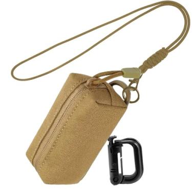 Imagem de Bolsa tática para chaveiros, cinto mini suporte EDC, mochila compacta, acessórios, bolsa, porta-moedas, porta-chaves, bolsos para fone de ouvido, estojo para cartão de crédito com cordão e mosquetão