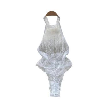 Imagem de Body de Renda Cinza Sexy - Sem Alças, Mangas e Costas - Lingerie Femin