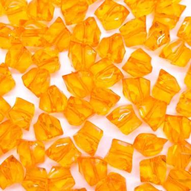 Imagem de Miçanga Passante Cascalho Acrílico Laranja Transparente 12mm 30pçs 30g