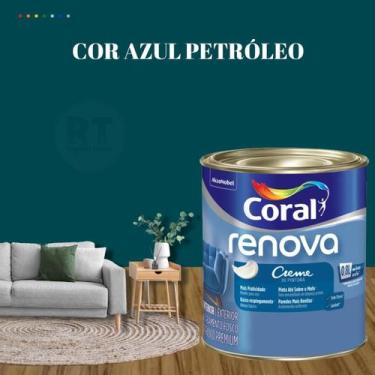 Imagem de Tinta Parede Azul Marinho Acrílica Fosca Renova 800ml - Coral, AZUL PE