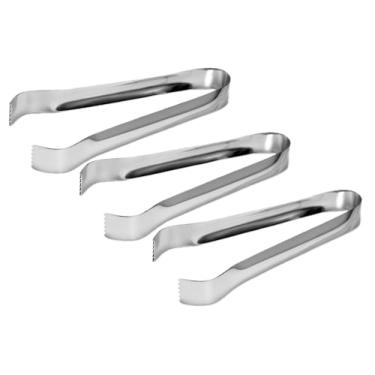 Imagem de Pegador De Gelo Inox Cozinha 3 Peças para Churrasco Carnes Salada e Frios 14 x 1,5 cm Premium