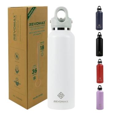 Imagem de Revomax Garrafa Térmica Desportiva de Vácuo em Aço Inoxidável, Copos Portátil para Viagem 950ml (Branco)