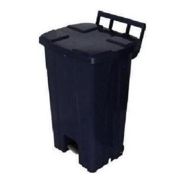 Imagem de Lixeira Quadrada Com Pedal De 100 Litros Sem Rodas Preto - JSN