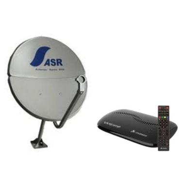 Imagem de Nova Parabólica ASR Santa Rita Bipartida 60cm com Conversor Satélite Vivensis VX10 SatHD