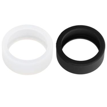 Imagem de Smart Ring Silicone Tampa fina de casos elásticos de protetor amigável de pele leve com todos os anéis inteligentes 2pcs preto e branco (M)