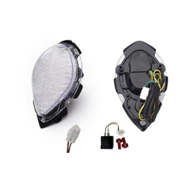 Imagem de Adequado para Yamaha 2004-2015 XV1700 Road Star/Midnight Silverado/Silverado; Lâmpada traseira de LED, luz traseira de freio, sinal de seta integrado (transparente, 1. lanterna traseira LED + seta