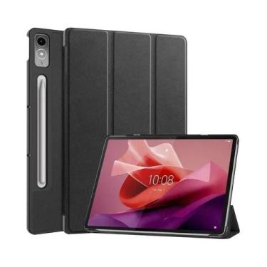 Imagem de Capa De Couro Com Suporte Tri-Folding Para Lenovo Tab P12 De 12,7 Pole
