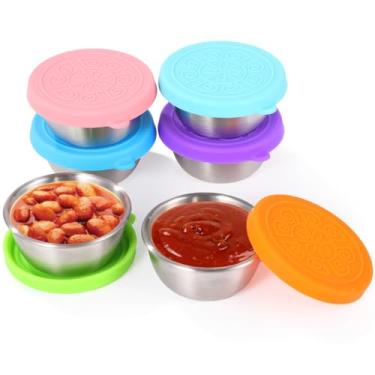 Imagem de Tigela de molho de aço inoxidável, 12 peças, ramequins de metal de 38 g, copos de molho de metal reutilizáveis, copos de condimentos de aço inoxidável, tigelas pequenas, copos redondos de porção