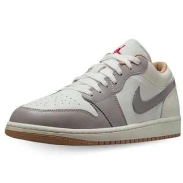 Imagem de Tênis masculino Air Jordan 1 Low (Sail/College Grey/Hemp/Fire Red), Vela/vermelho fogo - cinza universitário, 42