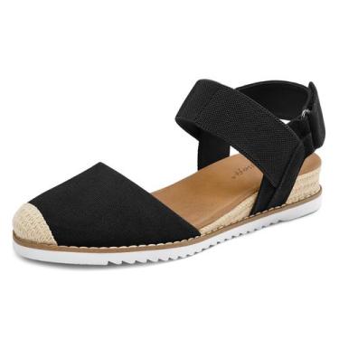 Imagem de Sandálias femininas mysoft com cunha baixa e bico fechado, confortávei